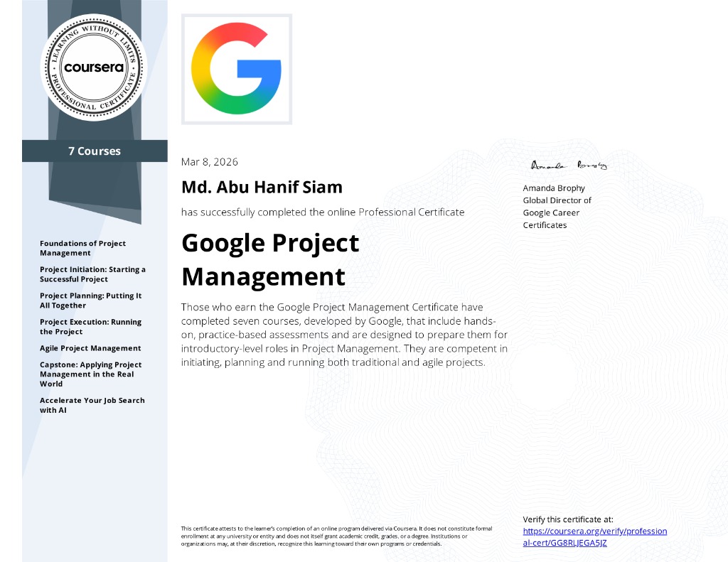 Google Project Management Professional Certificate