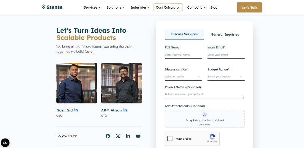 6sense Website Desktop UI 4