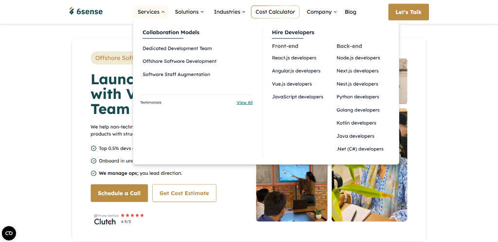 6sense Website Desktop UI 2